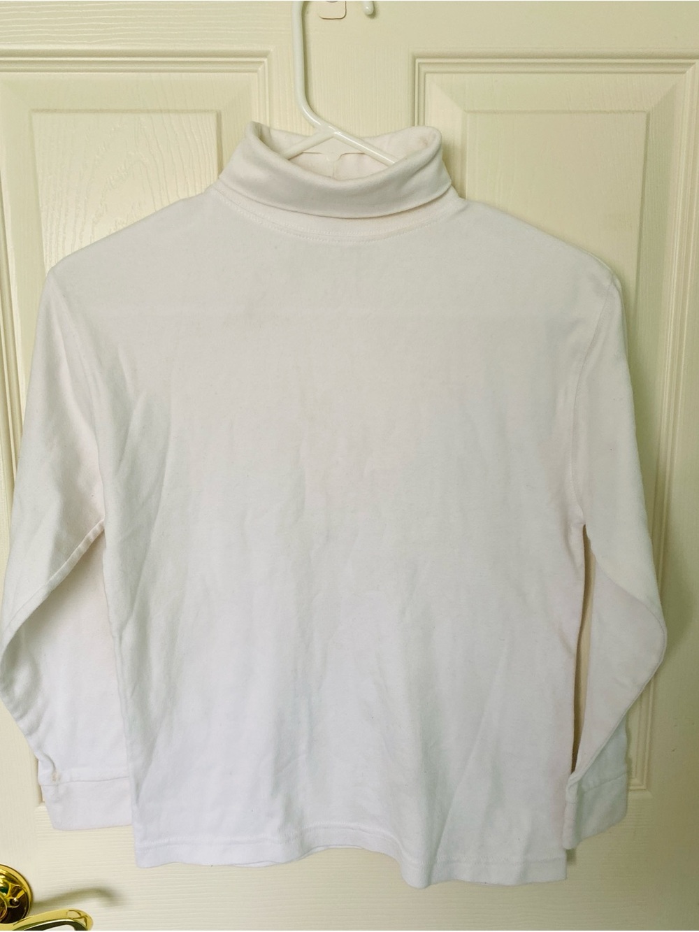 Classic White Turtleneck Long Sleeve Top Girls M